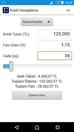 Kredi Hesaplama Screenshot 0