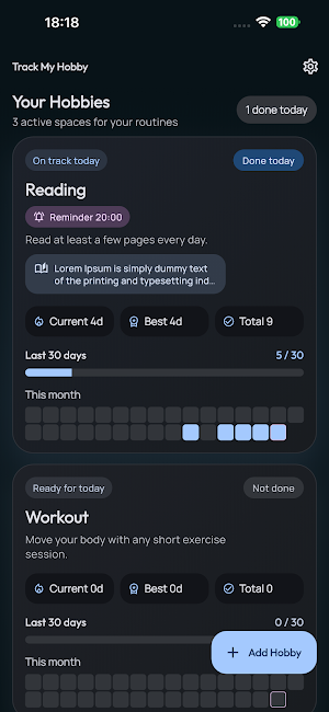 Track My Hobby Screenshot 1