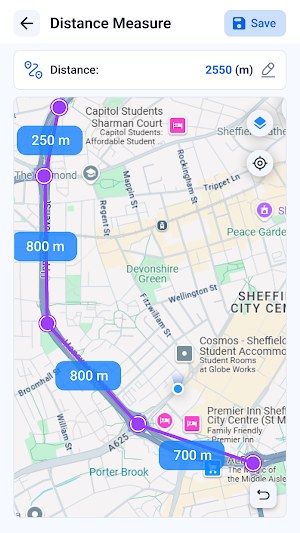 GPS Area - Distance Measure Screenshot 2