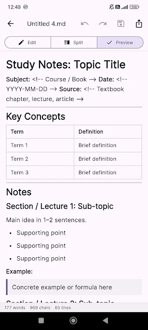 Markdown Editor & MD Viewer Screenshot 1