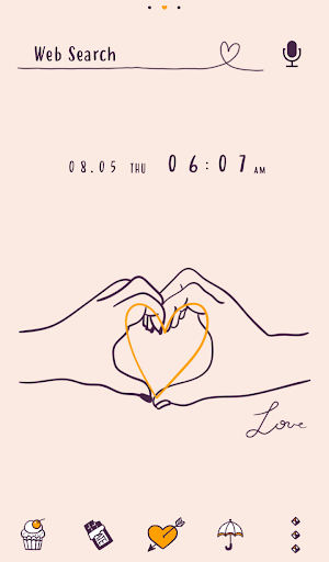 Cute Wallpaper Love Line Art Theme Screenshot 1
