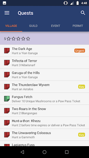 MHGU Database Screenshot 2