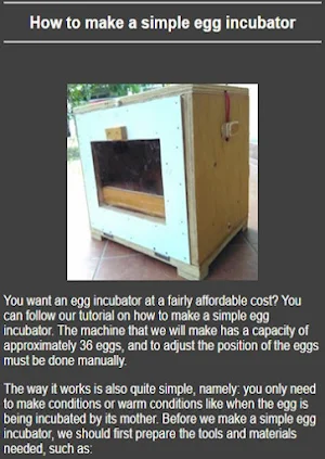 Learn to make an egg incubator Screenshot 2
