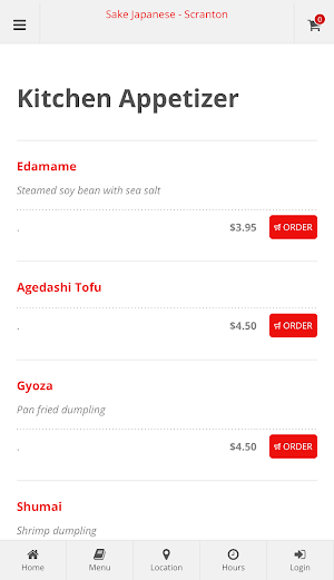 Sake Japanese Scranton Order Screenshot 2