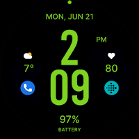 Flat Green Watch Face