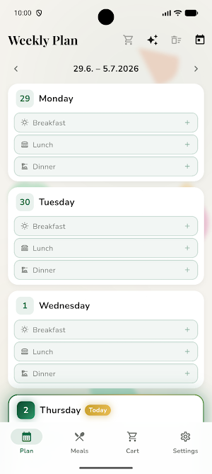 Smart Meal Planner Screenshot 1