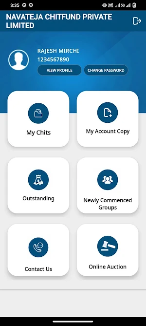 NavaTheja Chits Member Module Screenshot 1