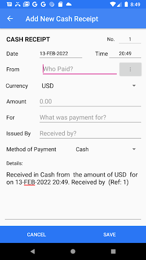 Cash Receipt Plus Screenshot 1