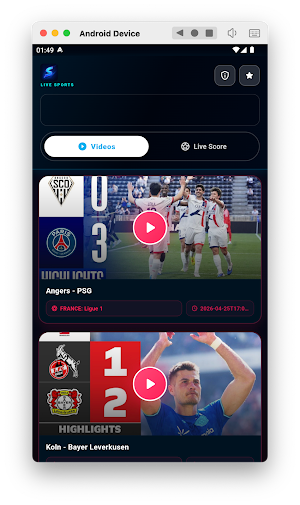 SportzFy TV : Football Scores Screenshot 1