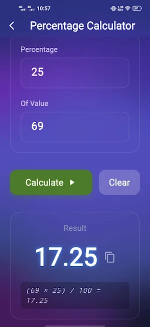 Smart Percentage Calculator Screenshot 0