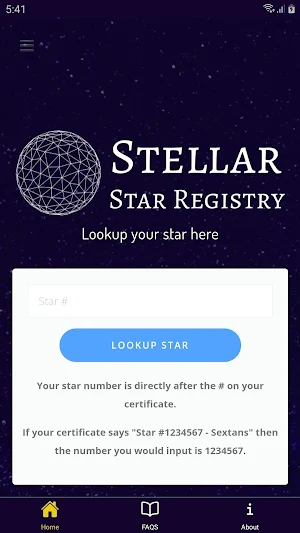 Stellar Registry Star Finder Screenshot 1