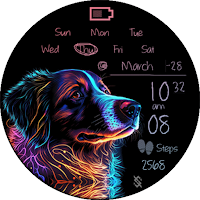 BFF51 - Neon Art Dog colorful