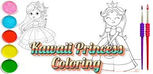 coloring rainbow princess Screenshot 0