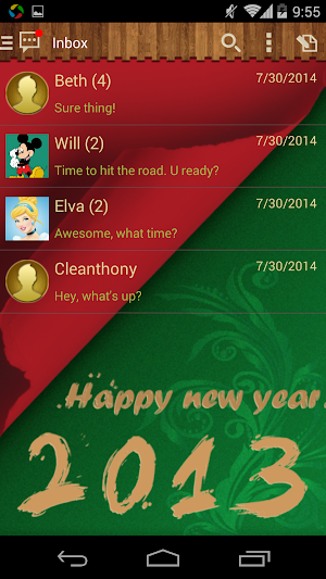 Handcent 6 Skin New Year2013 Screenshot 0
