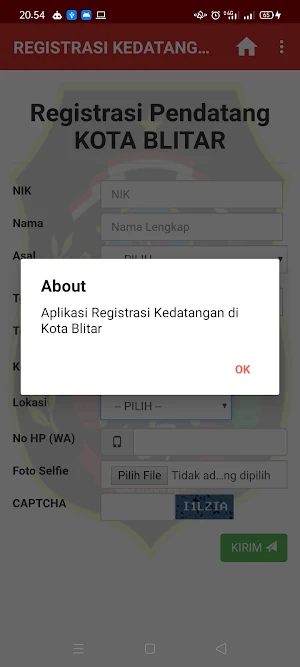 REGISTRASI KEDATANGAN Screenshot 1