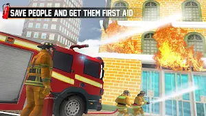Flying Firefighter Truck Driving Games Simulator Screenshot 2