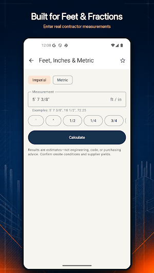 Construction Calculator Screenshot 1