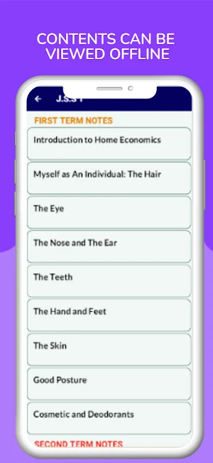 Home Economics Notes J.S.S 1-3 Screenshot 1