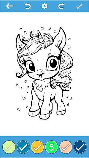 Unicorn Color By Number Book Screenshot 1