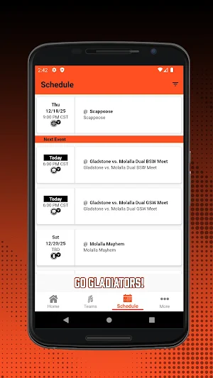 Gladstone Gladiators Athletics Screenshot 1