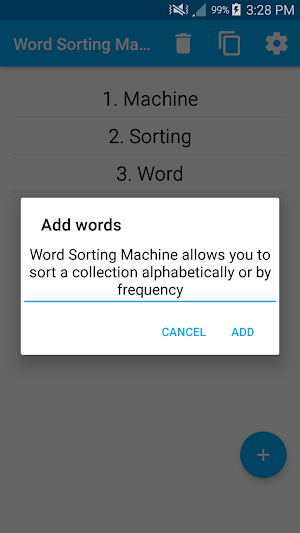 Word Sorting Machine Screenshot 1