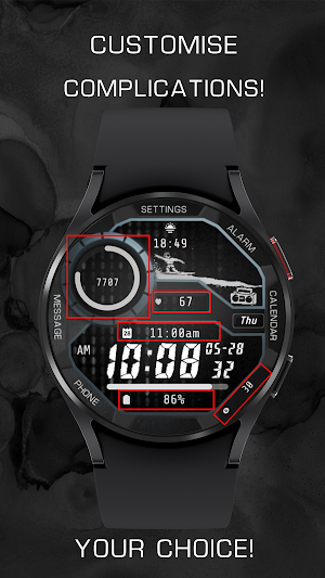 Surfer Wave Wear OS watch face Screenshot 3