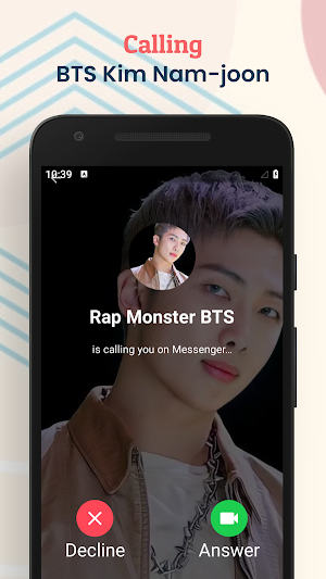Rap Monster Fake Chat & Call Screenshot 2