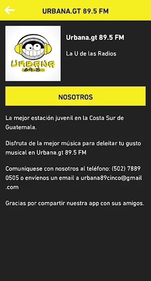 Urbana.gt 89.5 FM Screenshot 1