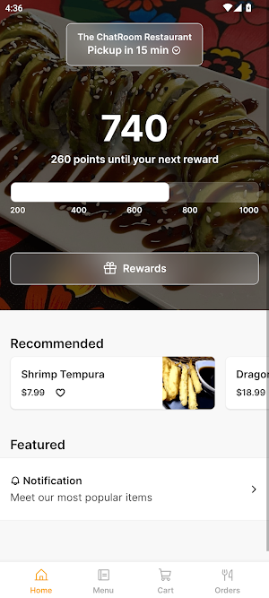 The ChatRoom Restaurant Screenshot 0