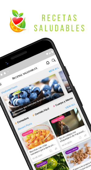 Recetas saludables y fáciles App Screenshot 0