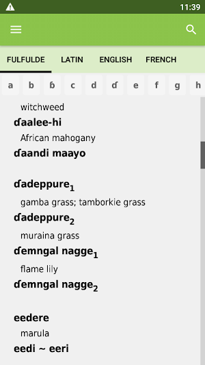 Fulfulde Plant Names Screenshot 0