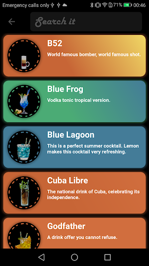 Cocktails Screenshot 1