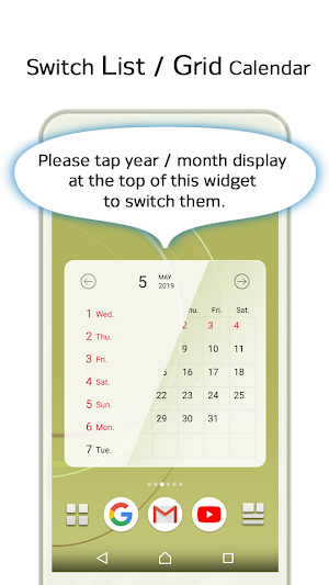Calendar & Memo - List Grid Calendar Widget Screenshot 2