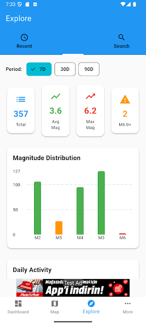 Global Earthquake Tracker Screenshot 2