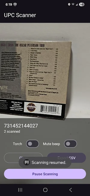 M Media UPC Scan Screenshot 3