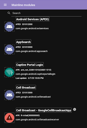 Mainline Modules Info Screenshot 2