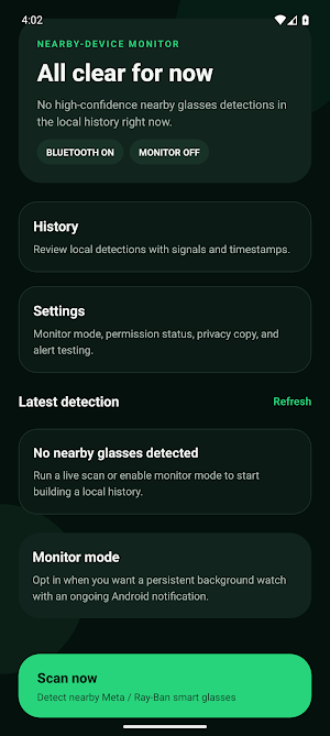 Nearby Glasses Detector Screenshot 1