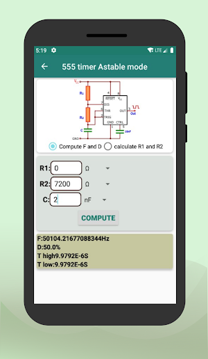 Electronic components & Circuit calculator Screenshot 3