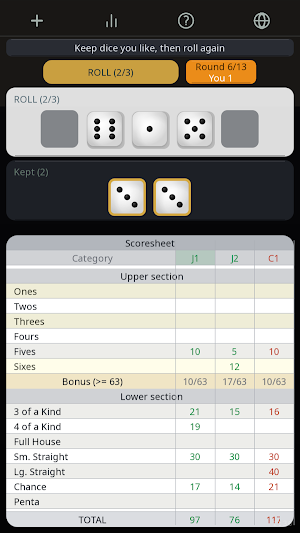 5 Dice - Roll & Score Screenshot 2