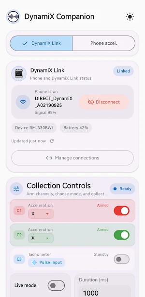 DynamiX Vibration FFT Analyzer Screenshot 0