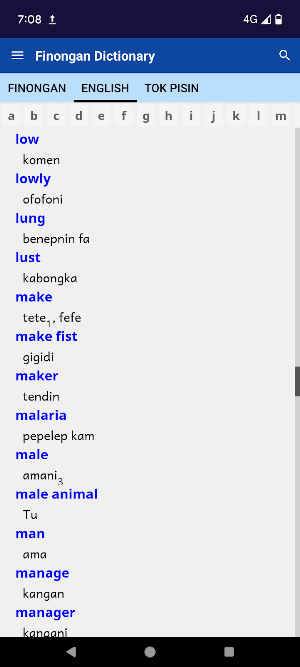 Finongan Dictionary Screenshot 3