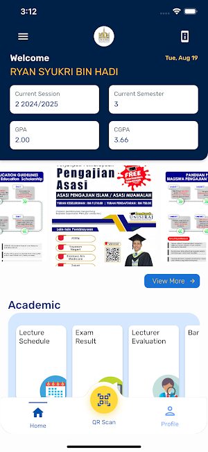 UniSIRAJ iStudent Screenshot 1