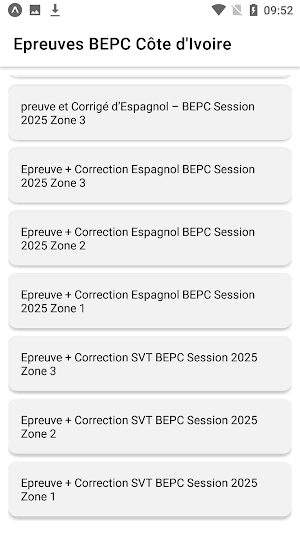 Epreuves BEPC Côte d'Ivoire Screenshot 2