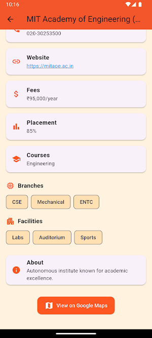 SPPU COLLEGES Screenshot 0