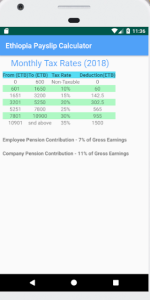 Ethiopia Payslip Calculator Screenshot 2