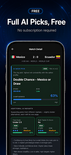 Football Pilot: AI Predictions Screenshot 1