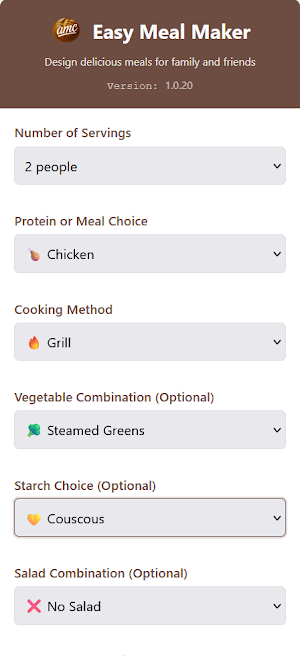 Easy Meal Maker Screenshot 1
