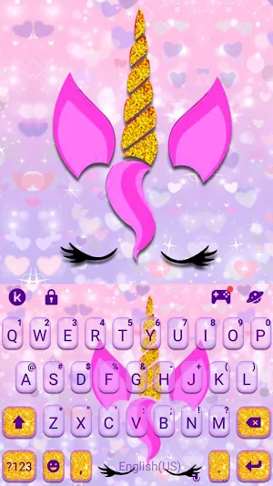 Dream Glitter Unicorn Keyboard Theme Screenshot 0