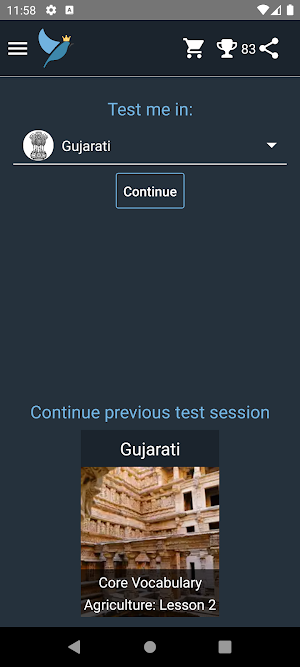 Gujarati Language Tests Screenshot 0