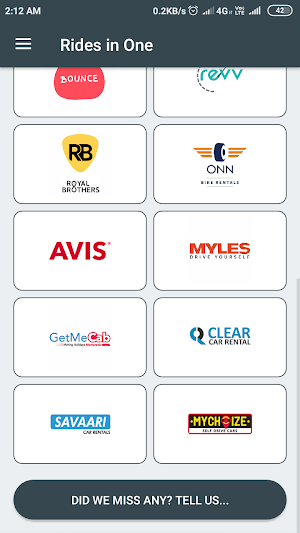 Rides in One - All Travel Offers In One Place Screenshot 2